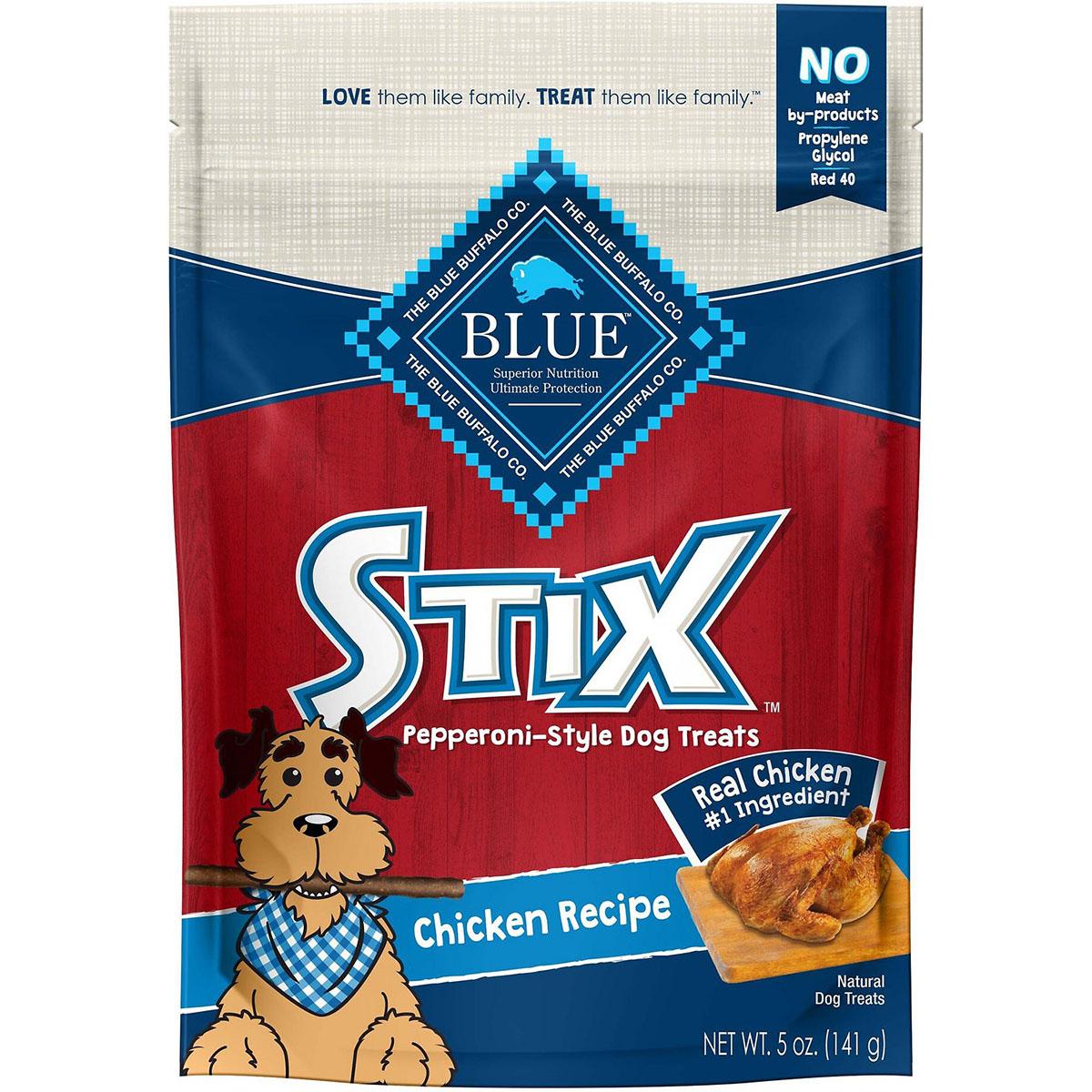 Blue Buffalo Stix Chicken Recipe Pepperoni-Style Dog Treats