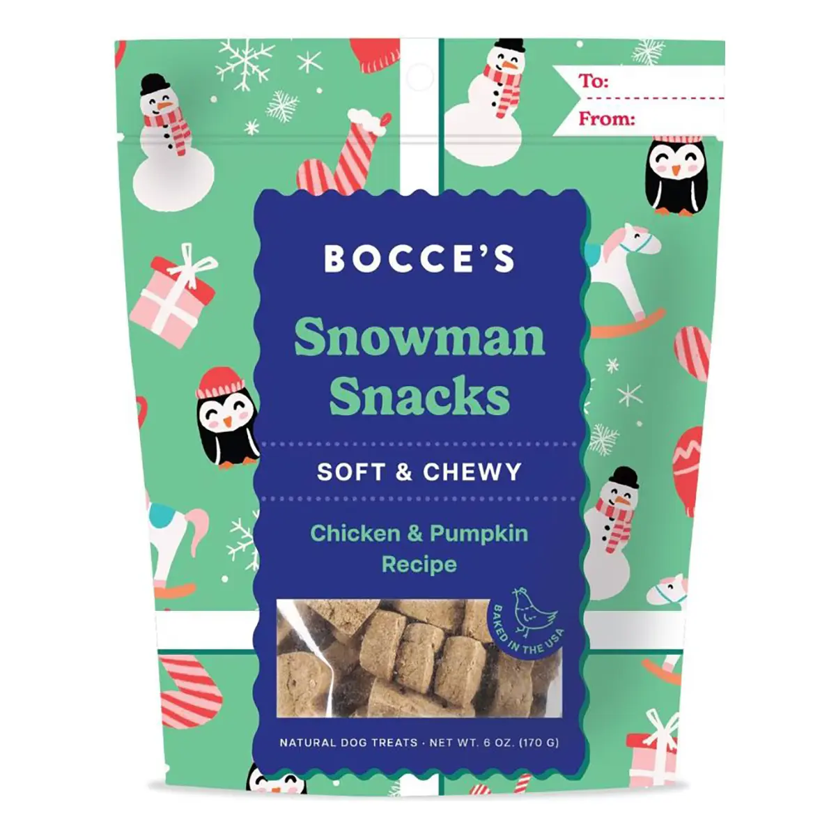 Bocce's Bakery Soft & Chewy Snowman Snacks Dog Treats