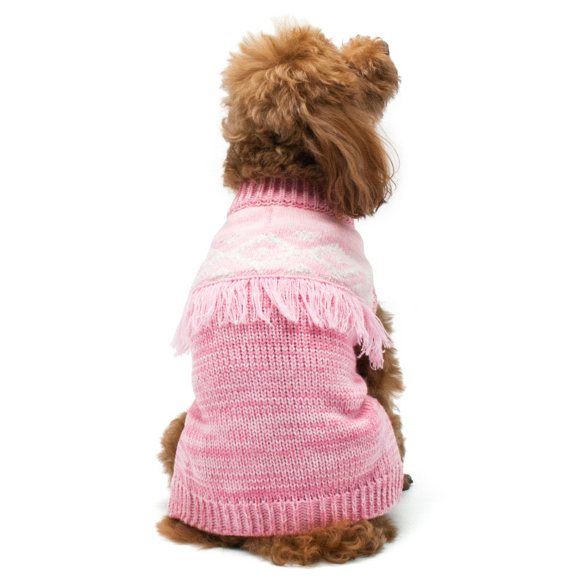 Boho Fringe Dog Sweater by Dogo - Pink