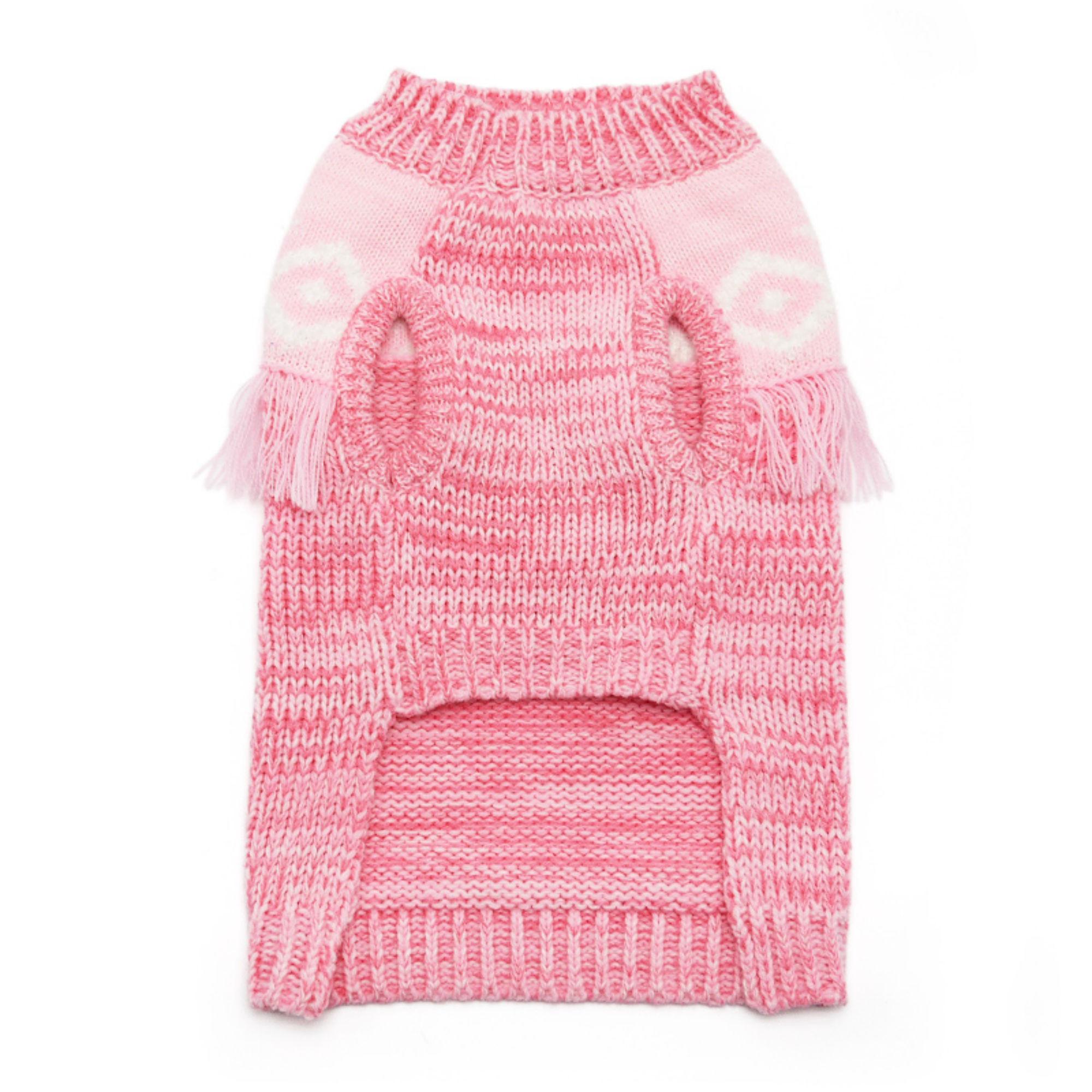 Boho Fringe Dog Sweater by Dogo - Pink | BaxterBoo