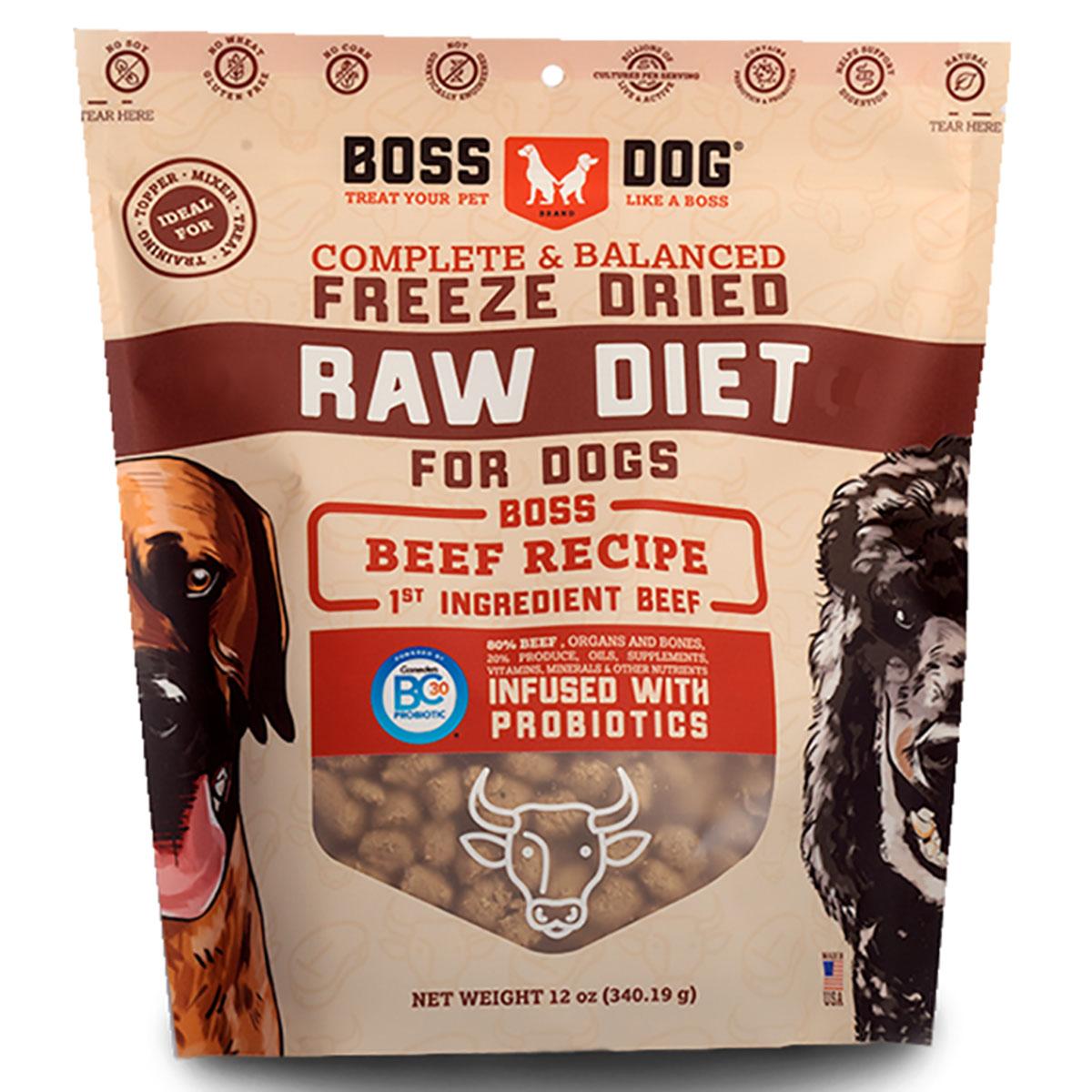 Boss Dog Freeze-Dried Beef Recipe Dog Food 