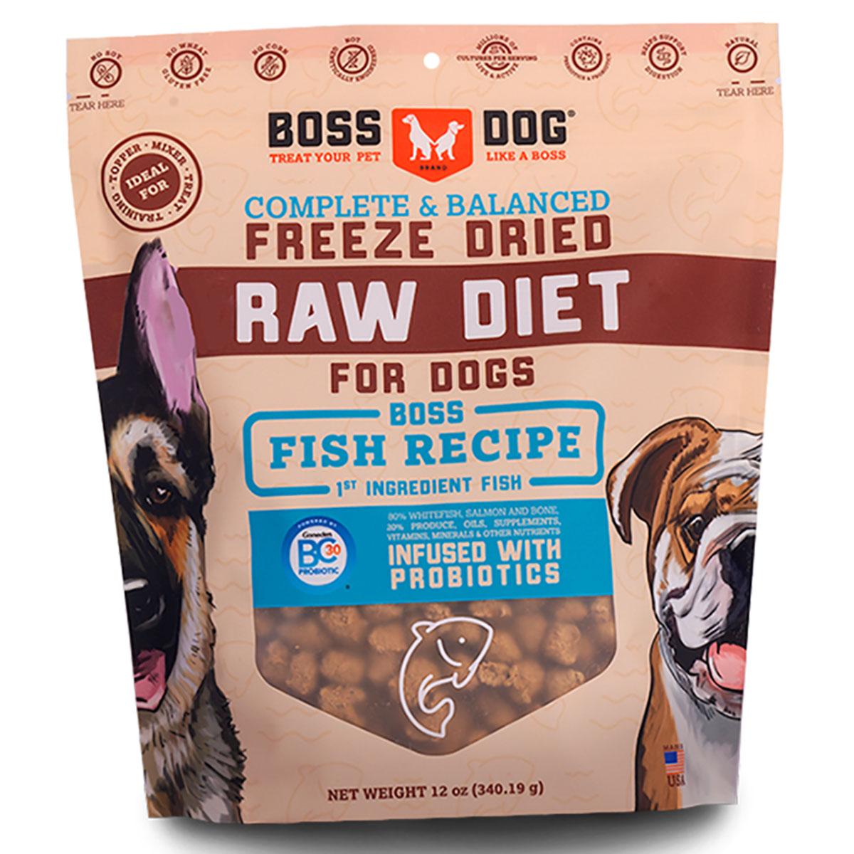Boss Dog Freeze-Dried Fish Recipe Dog Food 