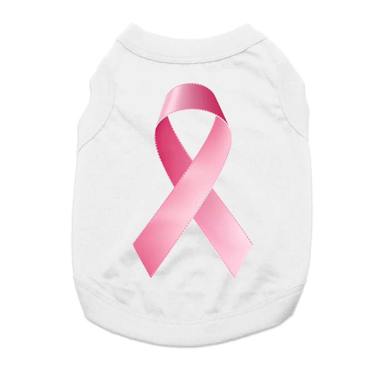 Breast Cancer Ribbon Dog Shirt - White