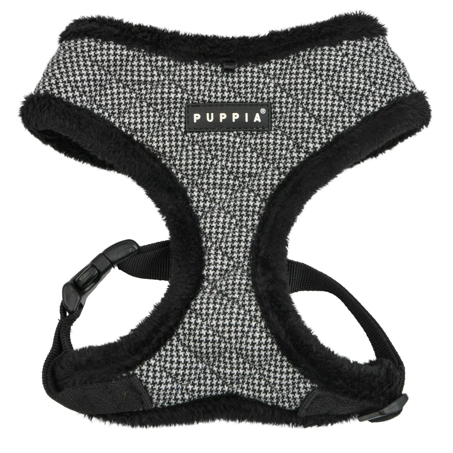 Gaspar Quilted Basic Style Dog Harness By Puppia - Black