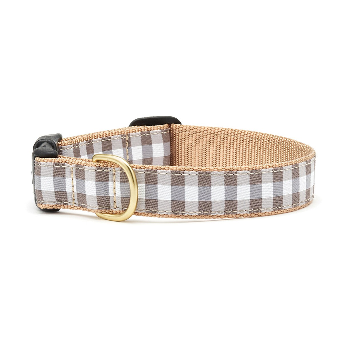 Gray Buffalo Plaid Check Dog Collar by Up Country