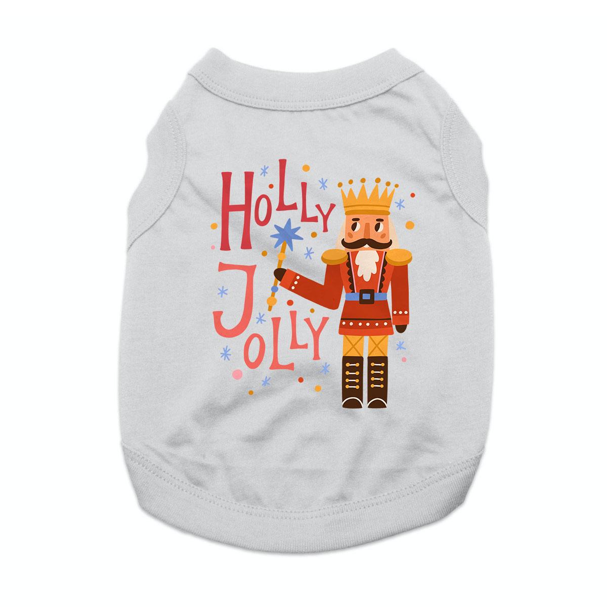 Holly Jolly Nutcracker Dog Shirt - Gray