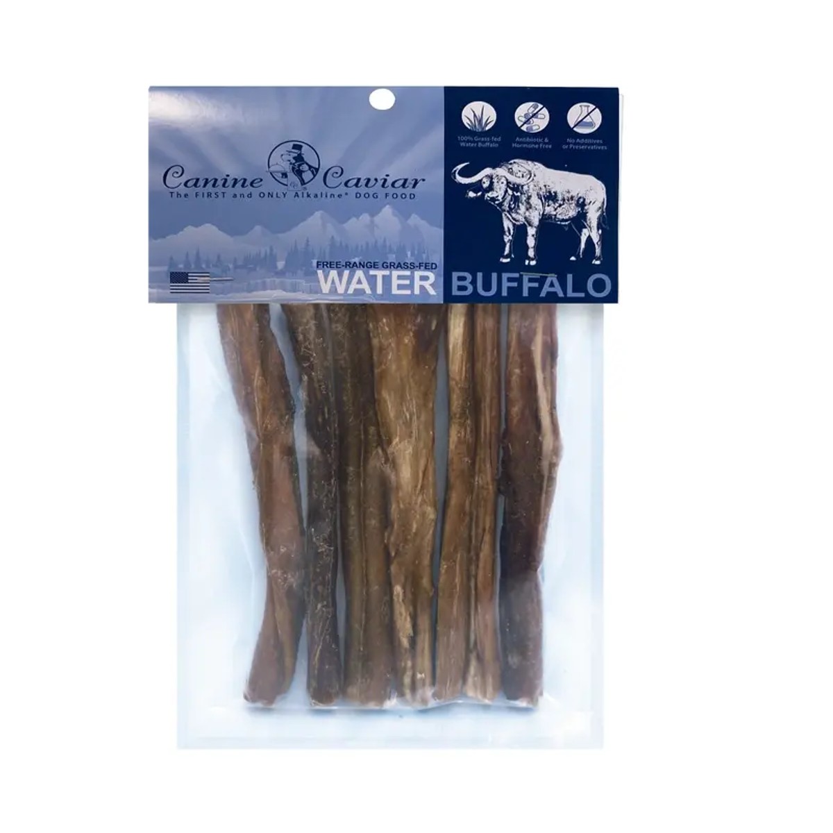 Canine Caviar Water Buffalo Bully Stix 6-Inch Dog Treats - 7-Pack