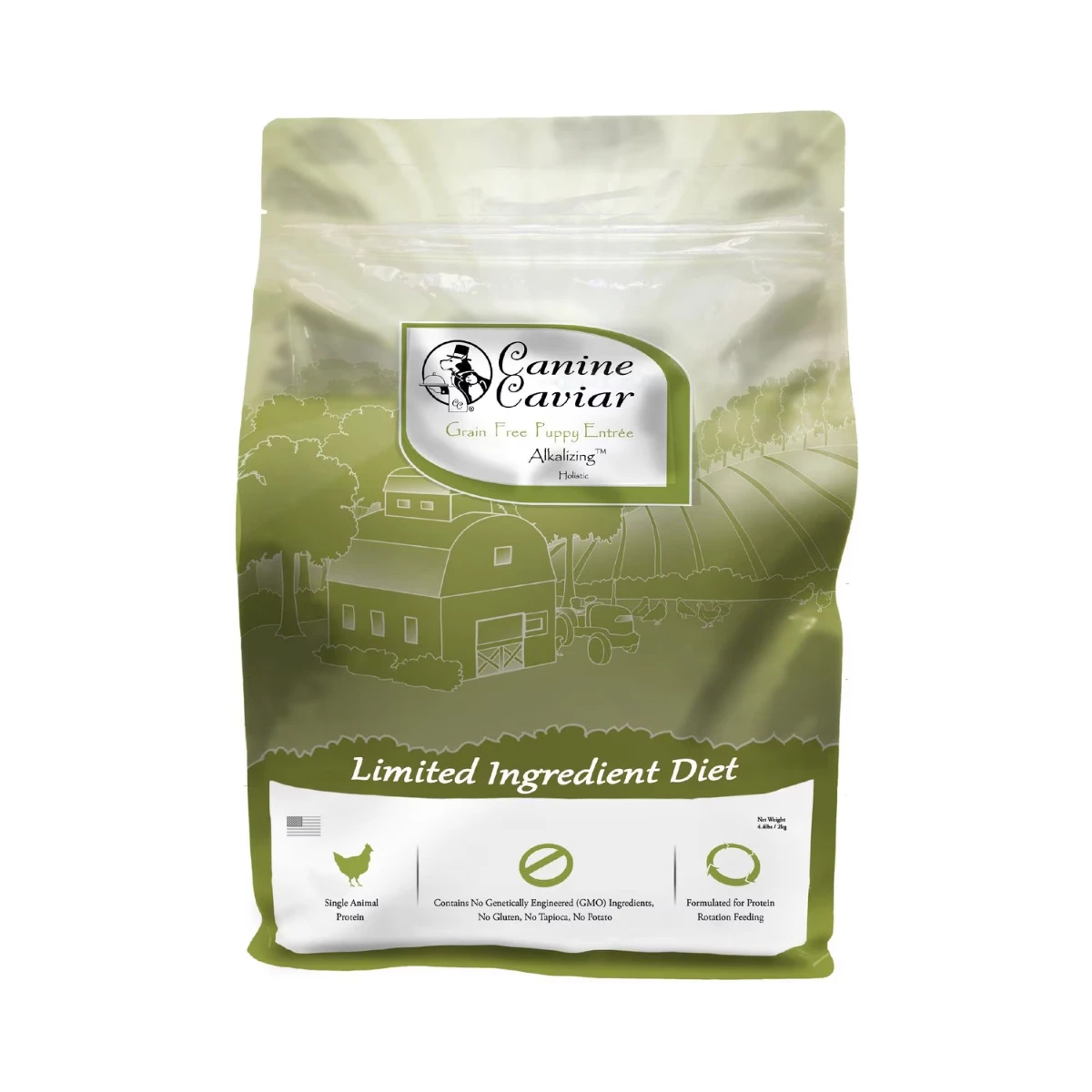 Canine Caviar Grain-Free Limited-Ingredient Alkaline Holistic Dry Dog Food for Puppies - Chicken and Split Peas