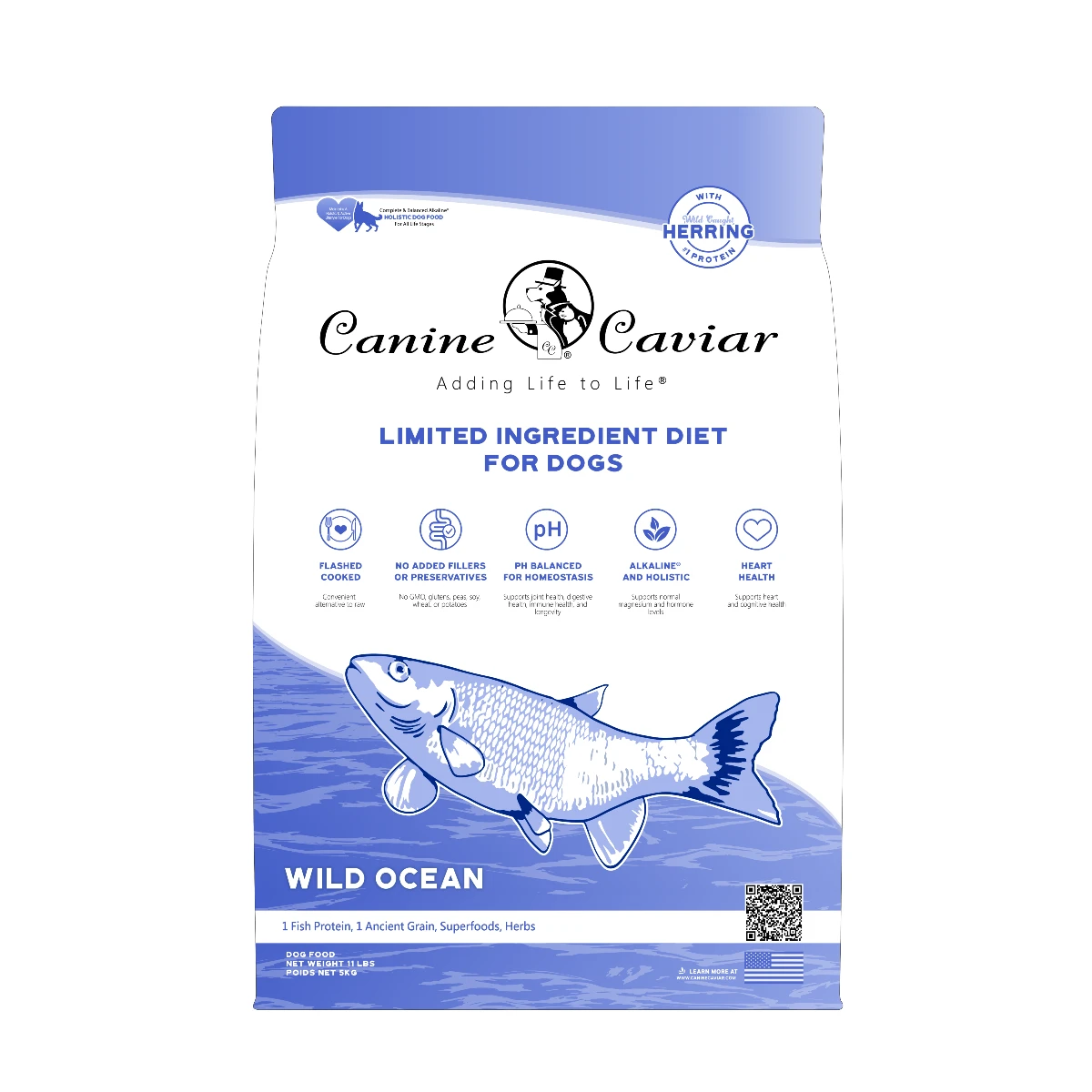 Canine Caviar Grain-Free Limited-Ingredient Alkaline Holistic Dry Dog Food - Wild Ocean with Herring and Quinoa