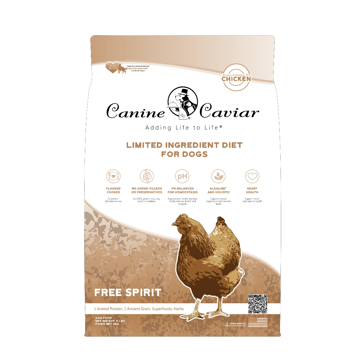 Canine Caviar Limited-Ingredient Alkaline Holistic Dry Dog Food - Free Spirit with Chicken & Pearl Millet