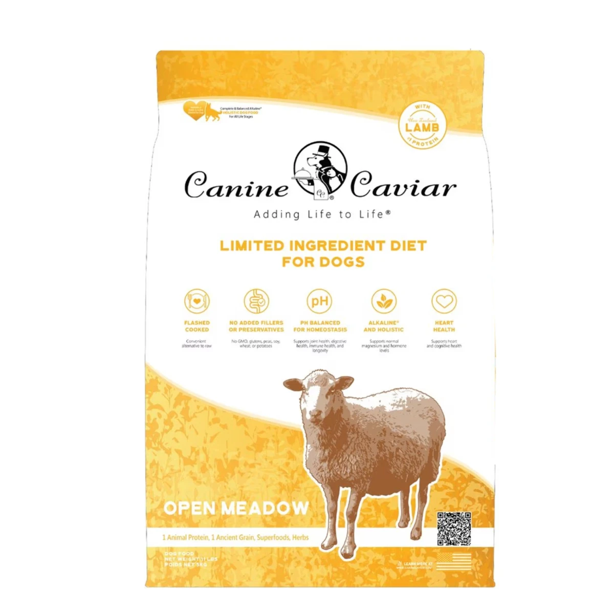 Canine Caviar Limited-Ingredient Alkaline Holistic Dry Dog Food - Open Meadow with Lamb & Pearl Millet