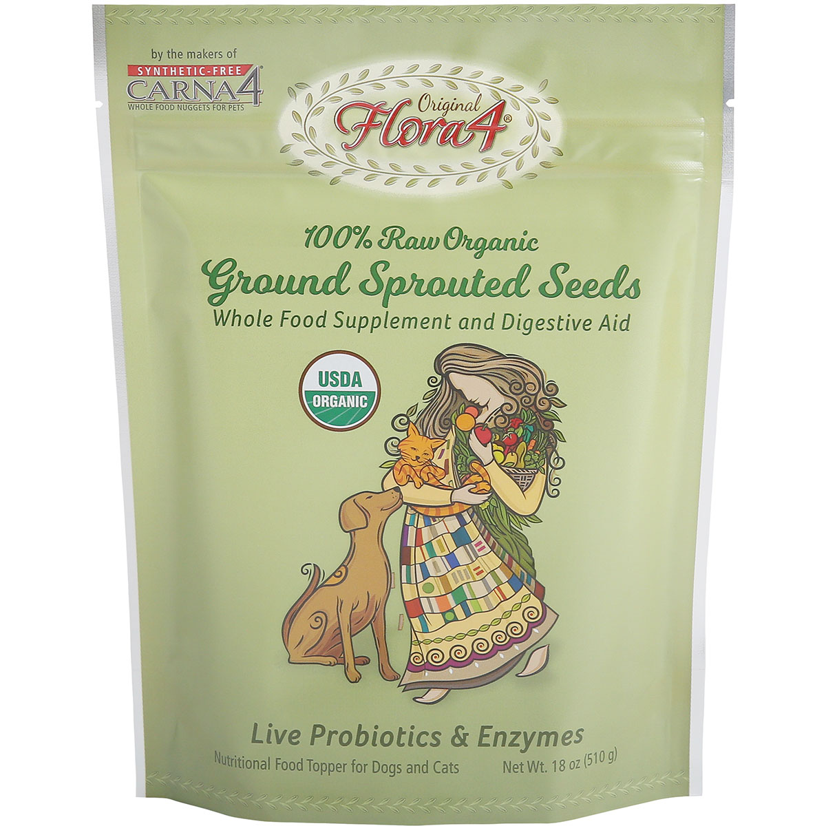 Carna4 Flora4 Ground Sprouted Seeds Dog & Cat Food Topper