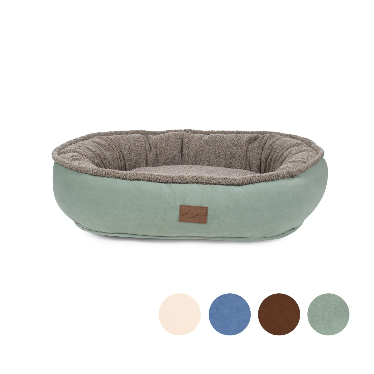 Carolina Pet Microfiber & Tipped Berber Comfy Cup Dog Bed - Sage