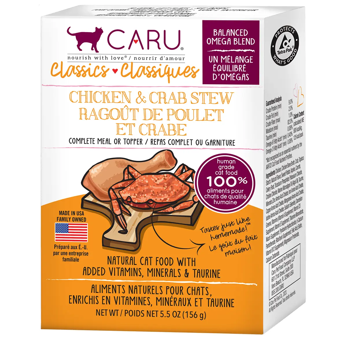 Caru Classics Grain Free Chicken and Crab Stew Cat Food