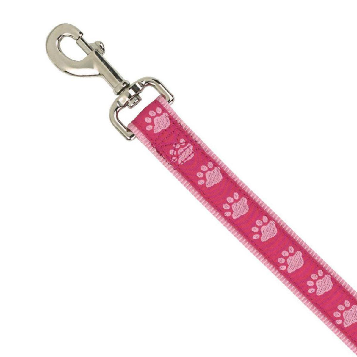 Pet Dog Leash pink with paw prints