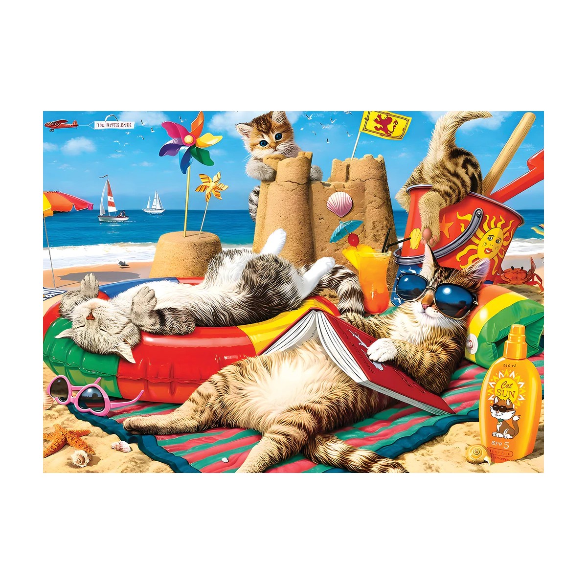 Beach Cats 1000 Piece Puzzle for Humans