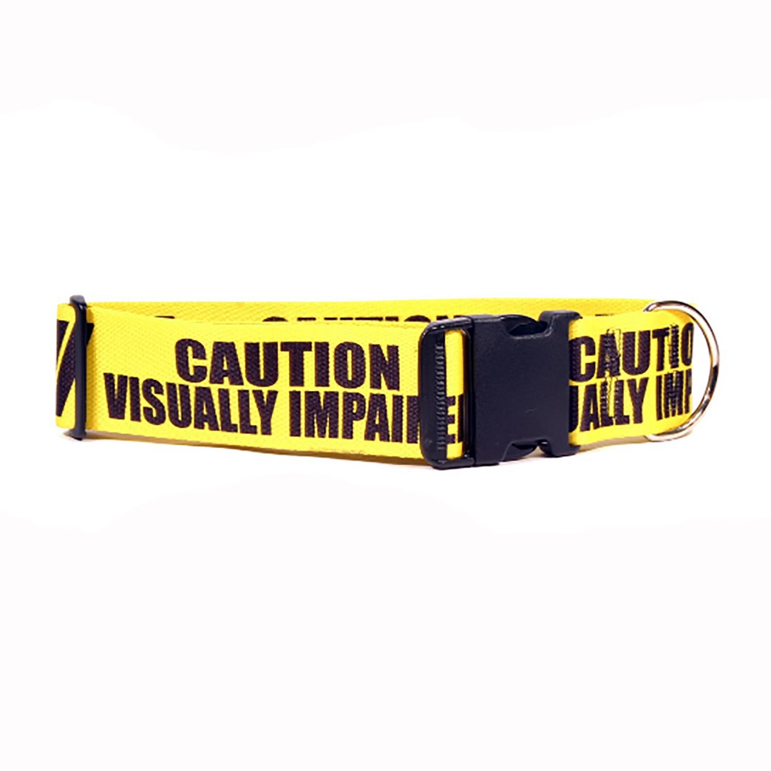 Caution Dog Collar by Yellow Dog - Visually Impaired