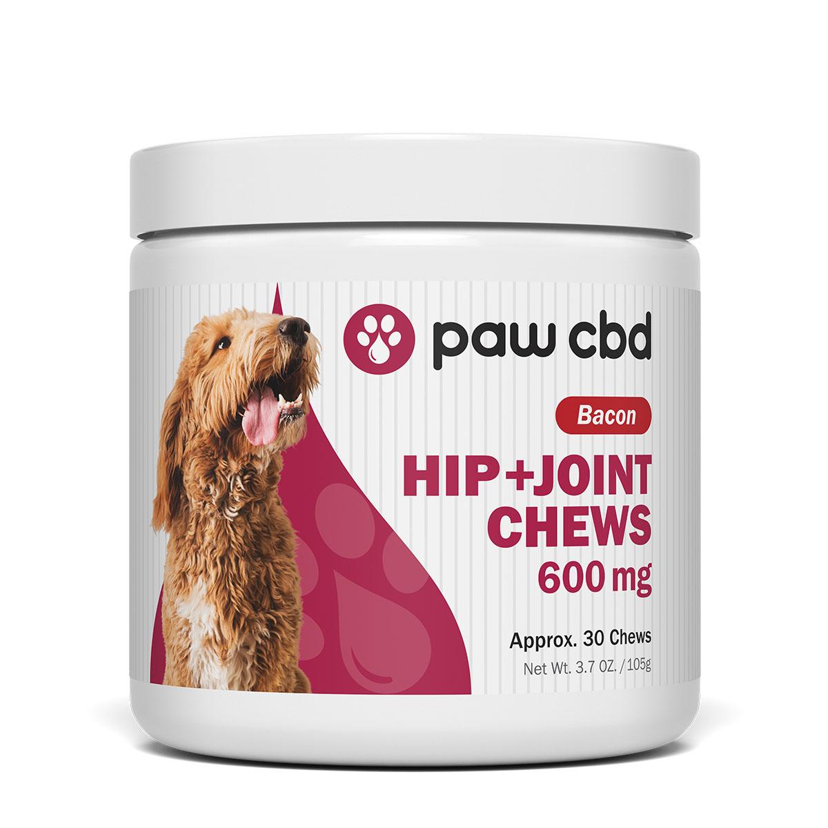 cbdMD Paw CBD Hip & Joint Soft Chews for Large Dogs - Bacon - 600 mg, 30 Count