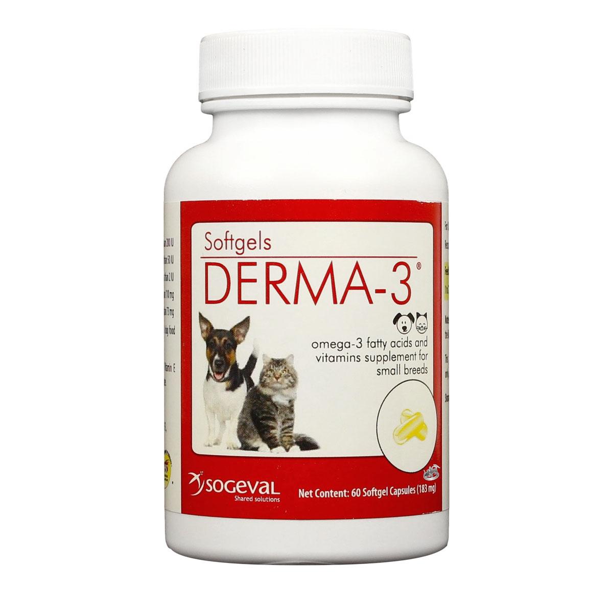 Sogeval Derma-3 Softgels Fatty Acid Supplement For Dogs and Cats