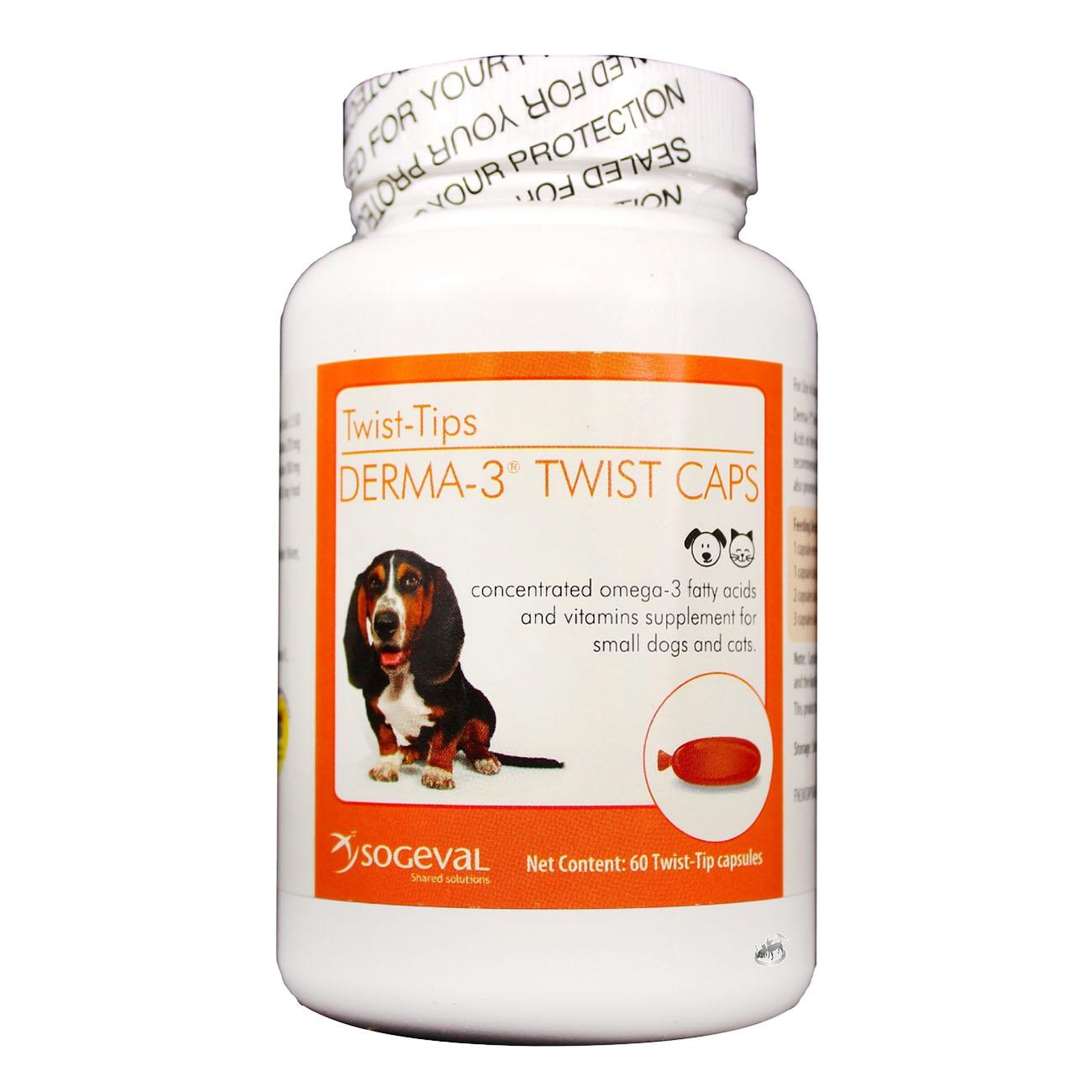 Sogeval Derma-3 Twist Caps Fatty Acid Supplement for Dogs and Cats