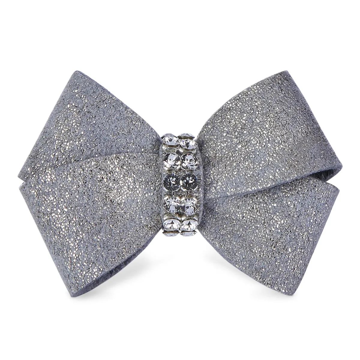 Platinum Glitzerati Nouveau Bow 2-Piece Dog Hair Bow Set by Susan Lanci