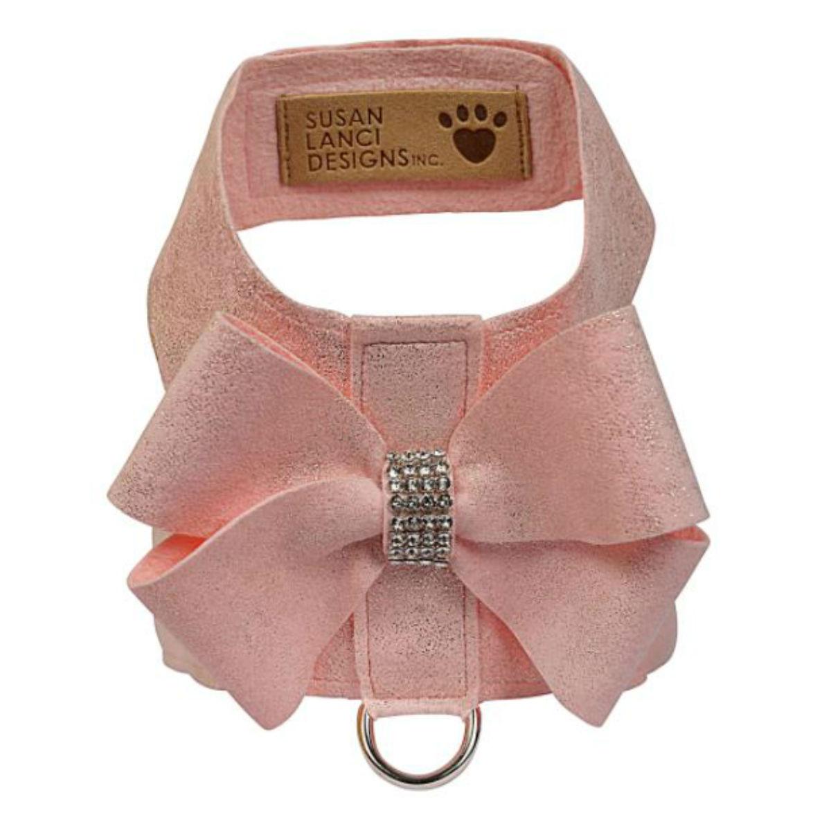 Glitzerati Nouveau Bow Tinkie Dog Harness by Susan Lanci - Puppy Pink