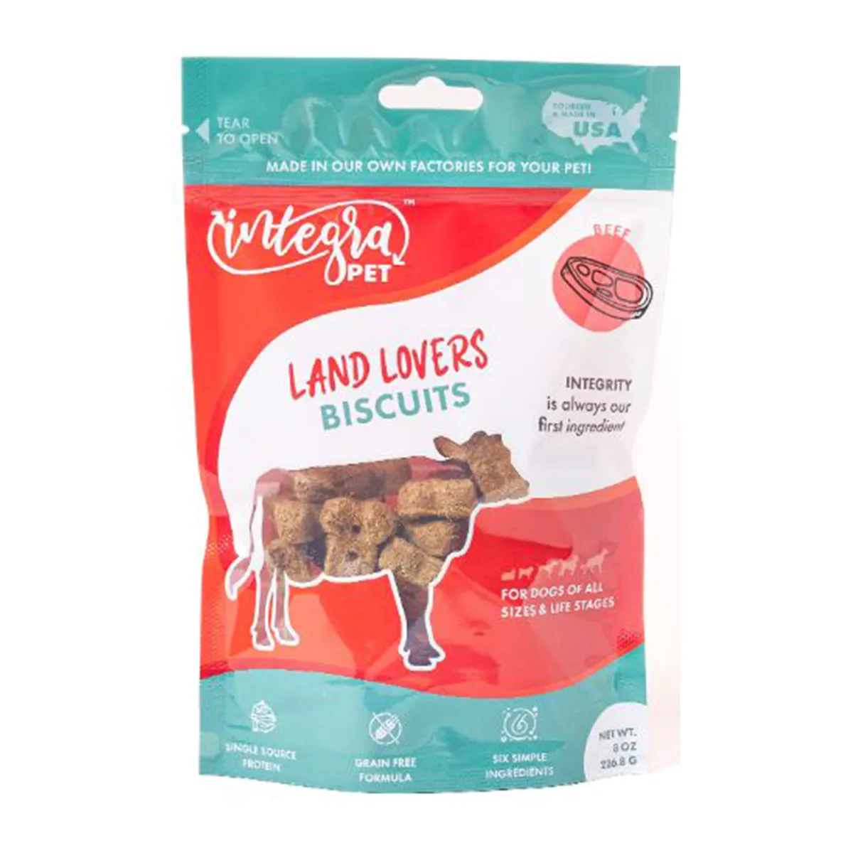 Chasing Our Tails Integra Pet Land Lovers Biscuits Dog Treats - Beef