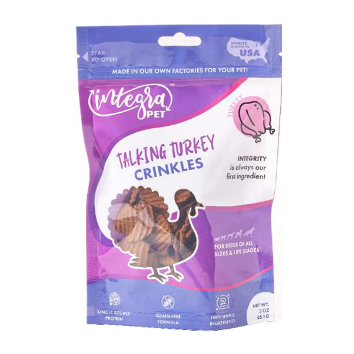 Chasing Our Tails Integra Pet Talking Turkey Crinkles Dog Treats