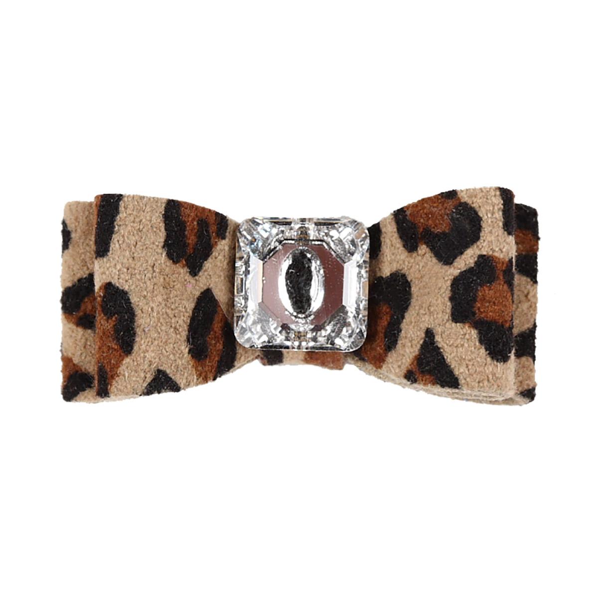 Cheetah Couture Big Bow Dog Hair Bow by Susan Lanci - Brown Cheetah