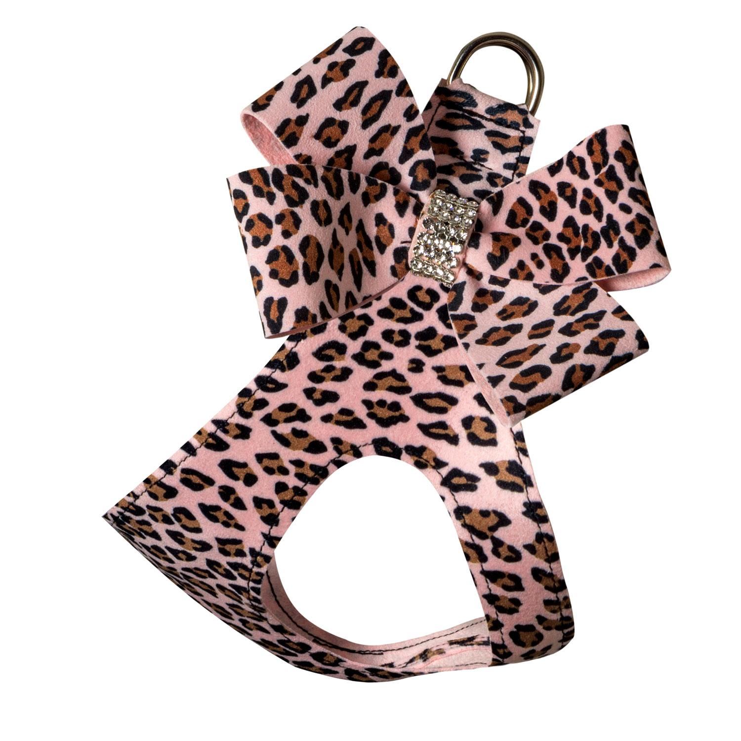 Cheetah Couture Nouveau Bow Step-In Dog Harness by Susan Lanci - Pink Cheetah