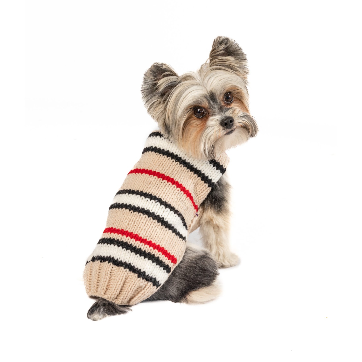 Chilly Dog Handmade Alpaca Stripe Dog Sweater - Bentley