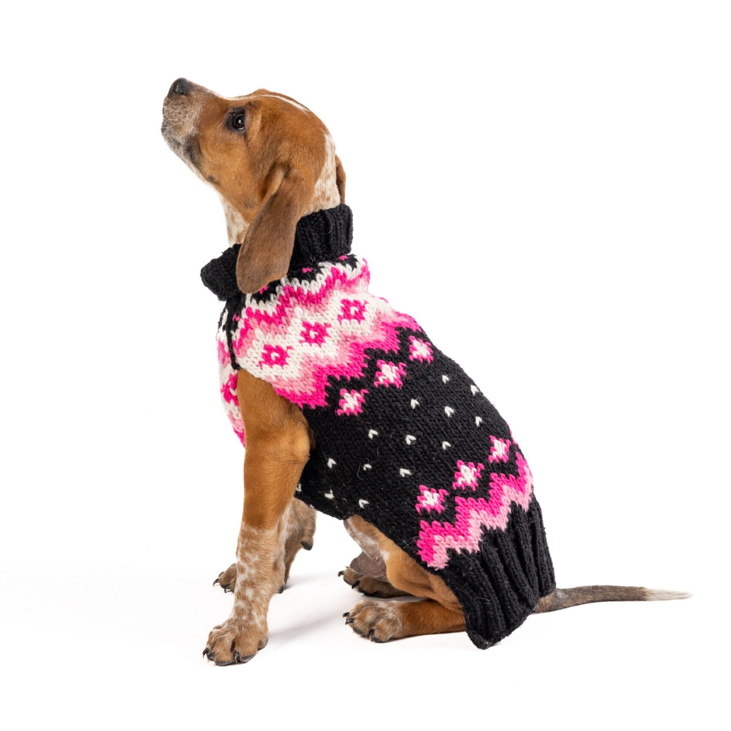 Chilly Dog Handmade Fairisle Wool Dog Sweater - Artic Pink