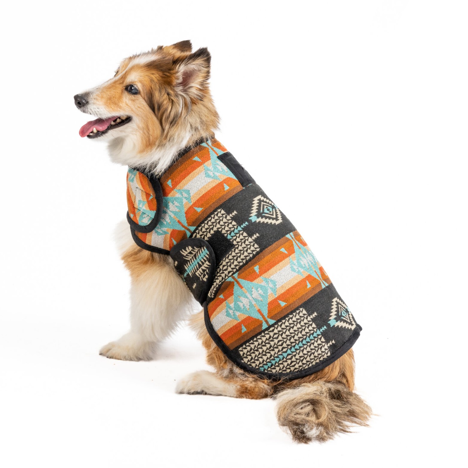 Chilly Dog Southwest Black Canyon Blanket Dog Coat