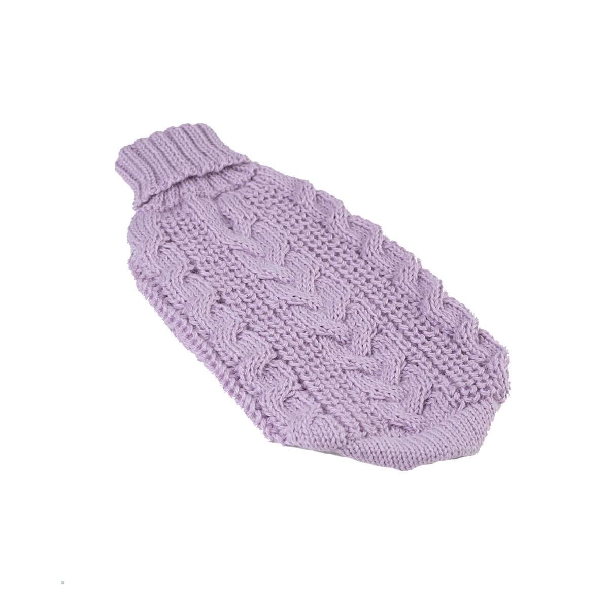 Alqo Wasi Chunky Cable Knit Alpaca Dog Sweater - Lavender