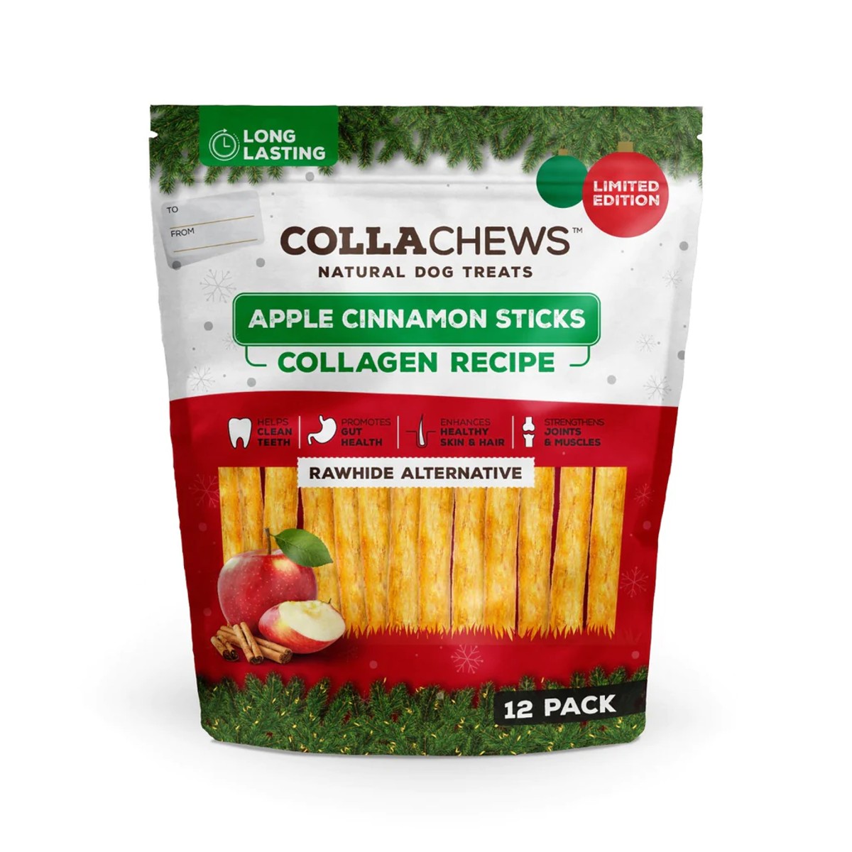 CollaChews Collagen Sticks Dog Treat - Limited Edition Apple Cinnamon