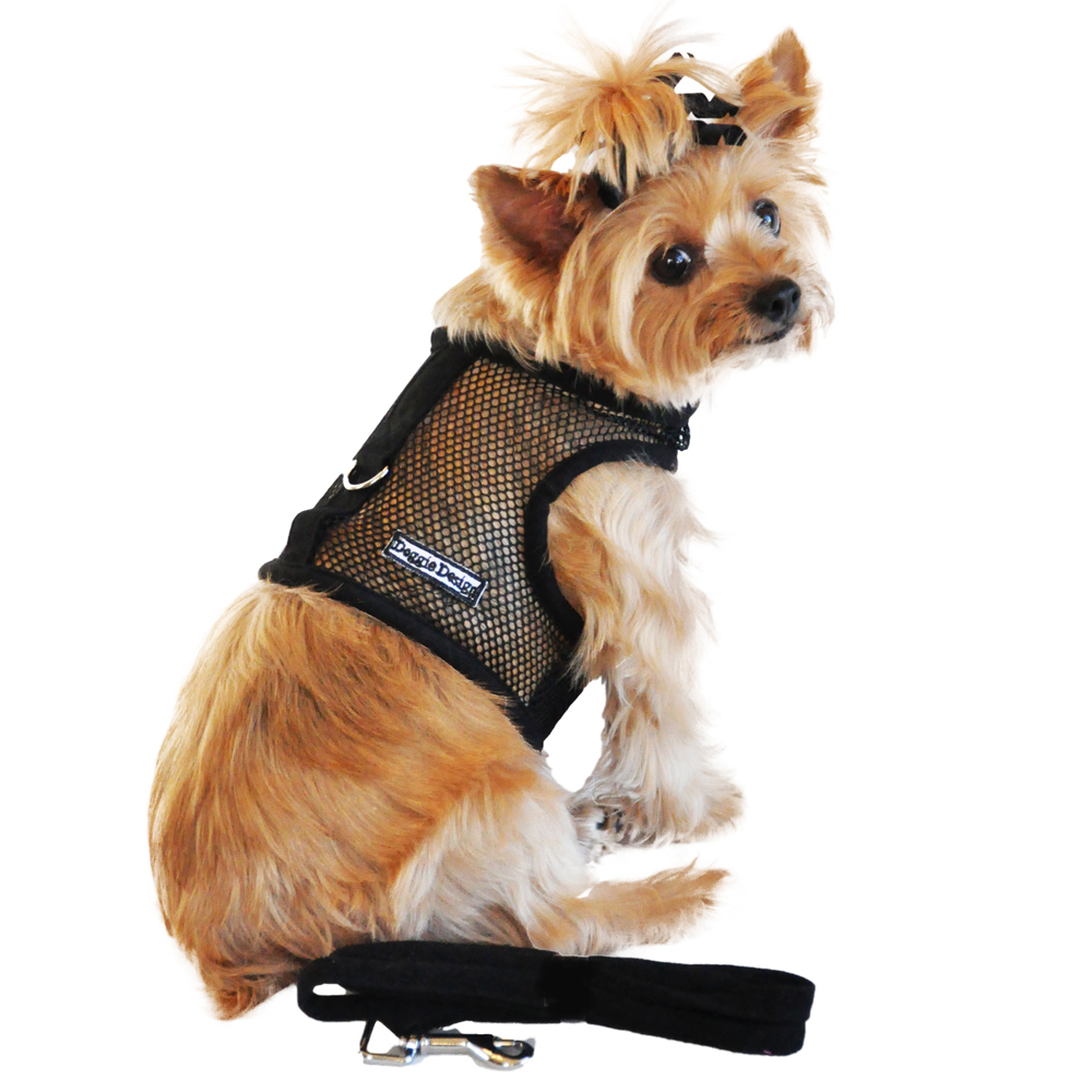 Cool Mesh Dog Harness by Doggie Design - Solid Black