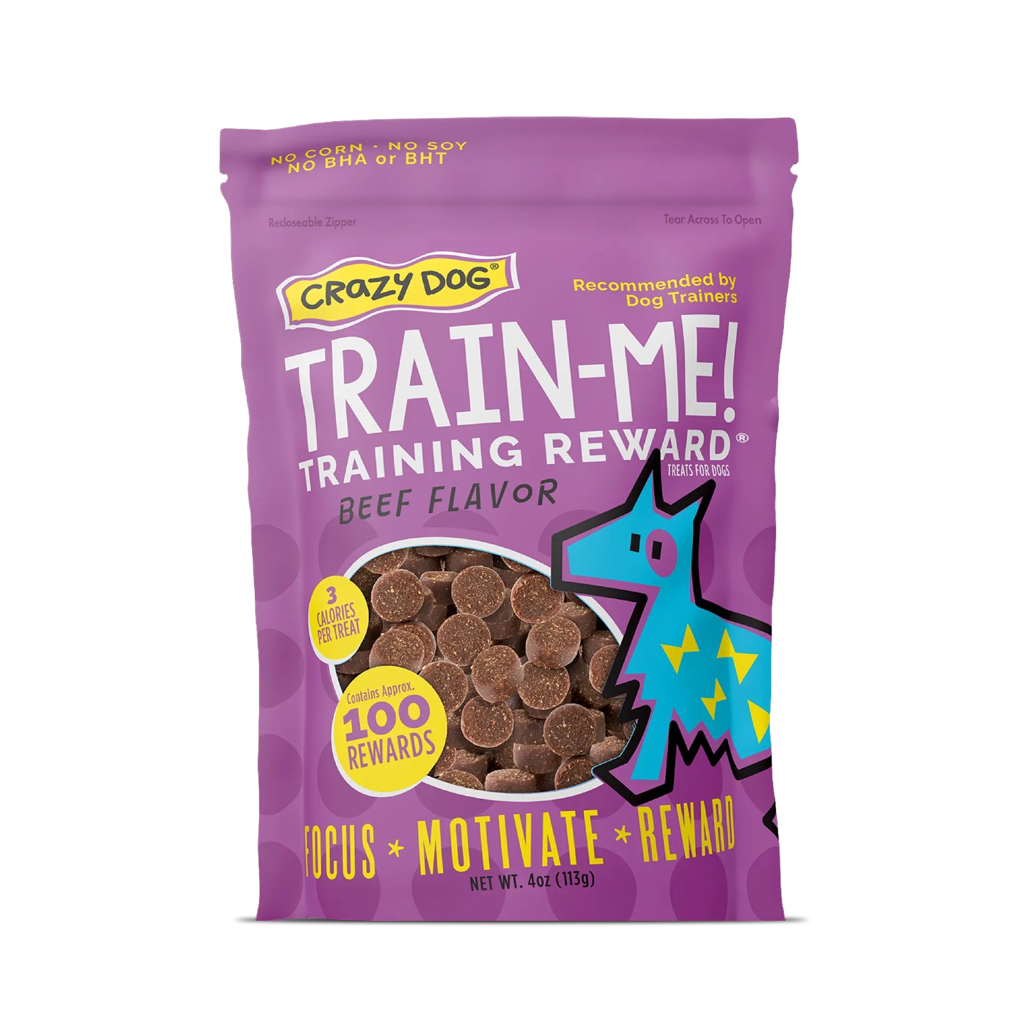 Crazy Dog Train-Me! Training Reward Dog Treats - Beef