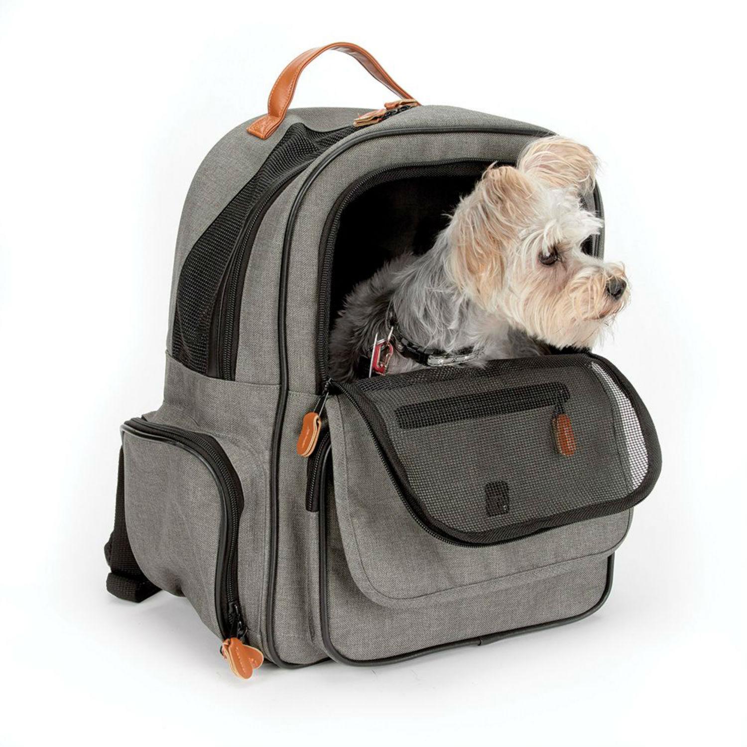 Metro Couture Black Leather Pet Shoulder Bag Carrier Dog Baxter Designer  Tassel