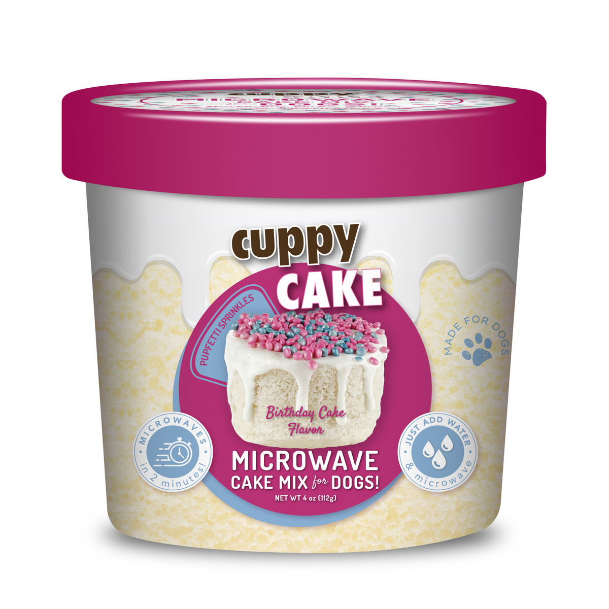 Cuppy Cake Microwave Dog Cake Mix - Birthday Cake with Pupfetti Sprinkles