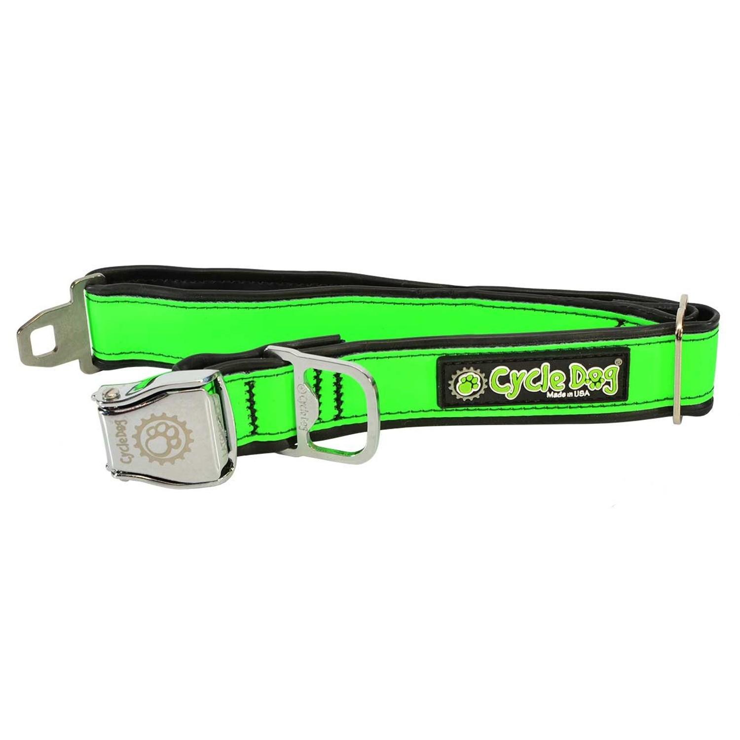 Cycle Dog MAX Reflective Metal Latch Dog Collar - Green