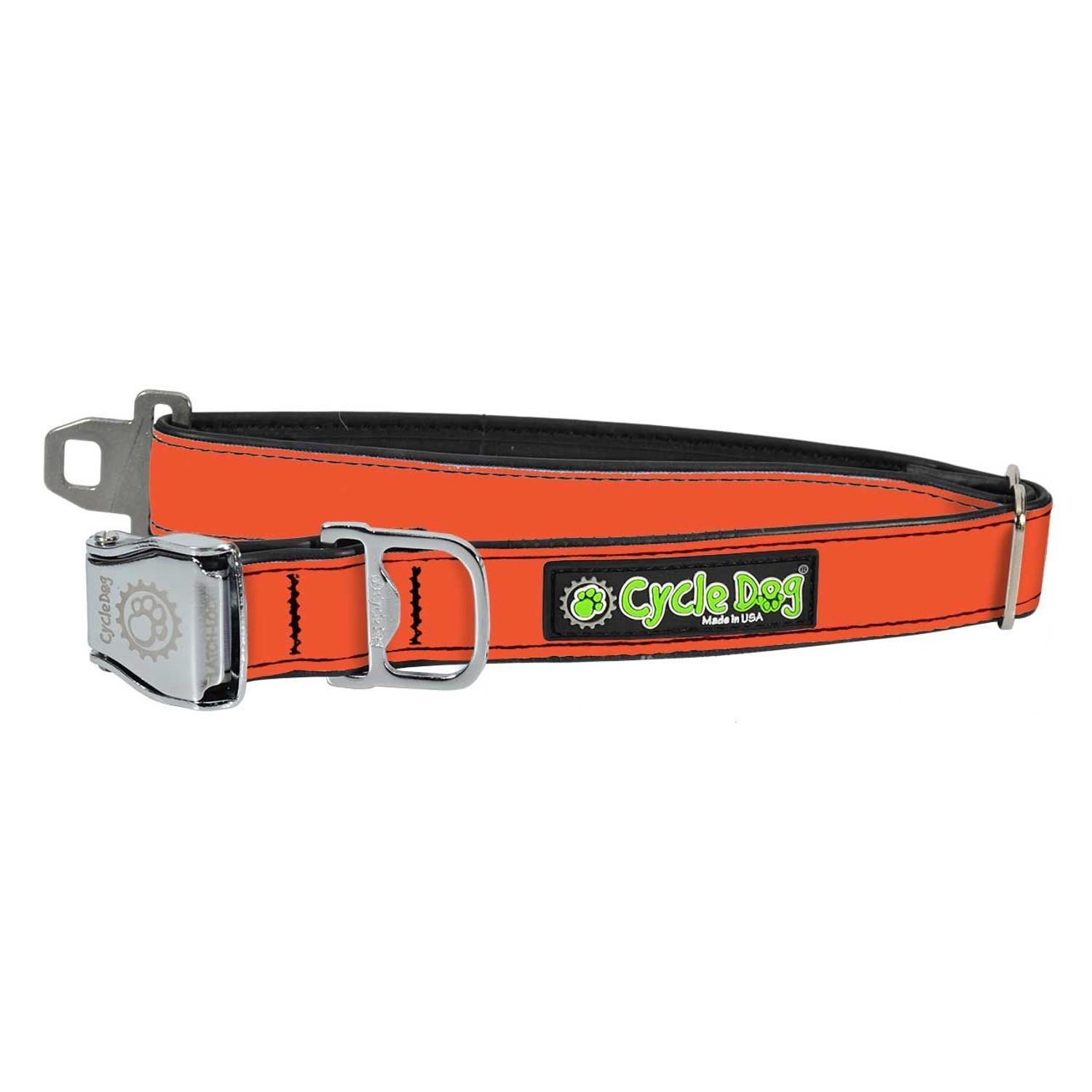 Cycle Dog MAX Reflective Metal Latch Dog Collar - Orange