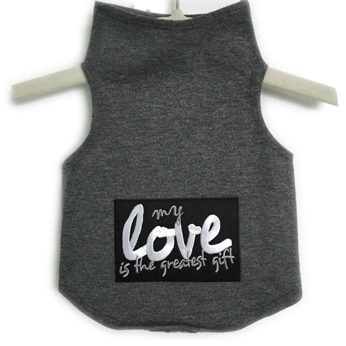 Daisy & Lucy My Love Is The Greatest Gift Dog Tank - Heather Gray
