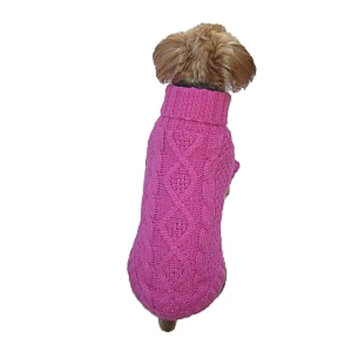 Dallas Dogs Irish Knit Dog Sweater - Bubblegum Pink