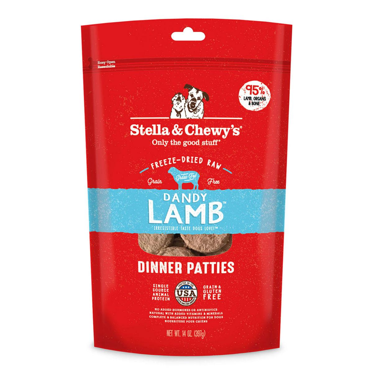 Stella & Chewy's Dandy Lamb Dinner Patties Dog Treats - Freeze Dried