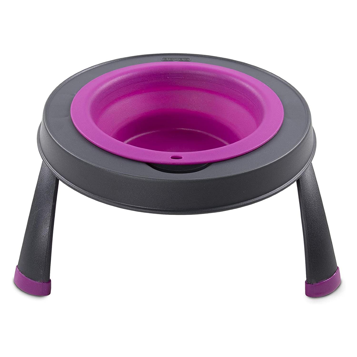 Dexas Single Elevated Dog Bowl by Popware - Fuchsia Pink