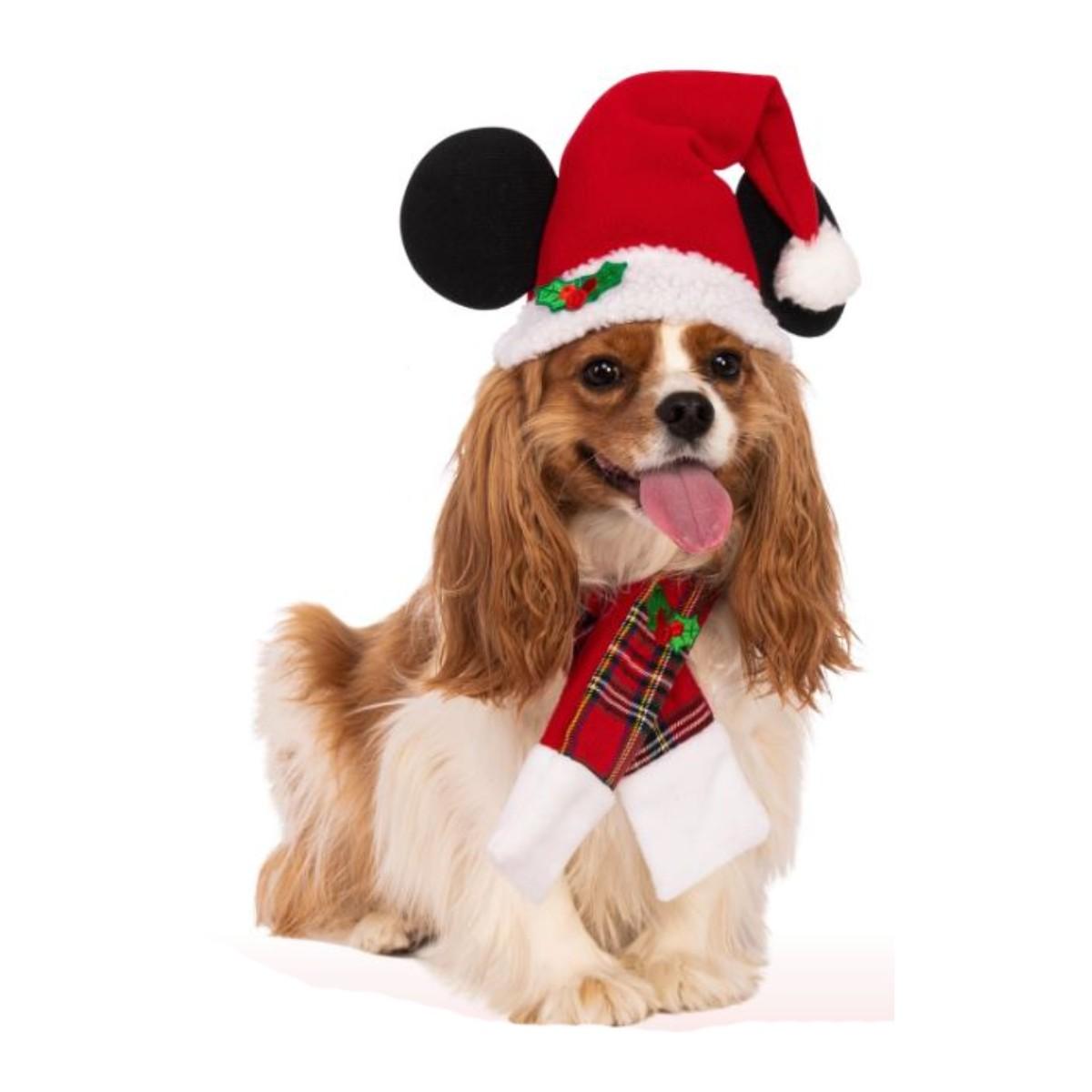 Disney Mickey Mouse Santa Hat Dog Costume by Rubies