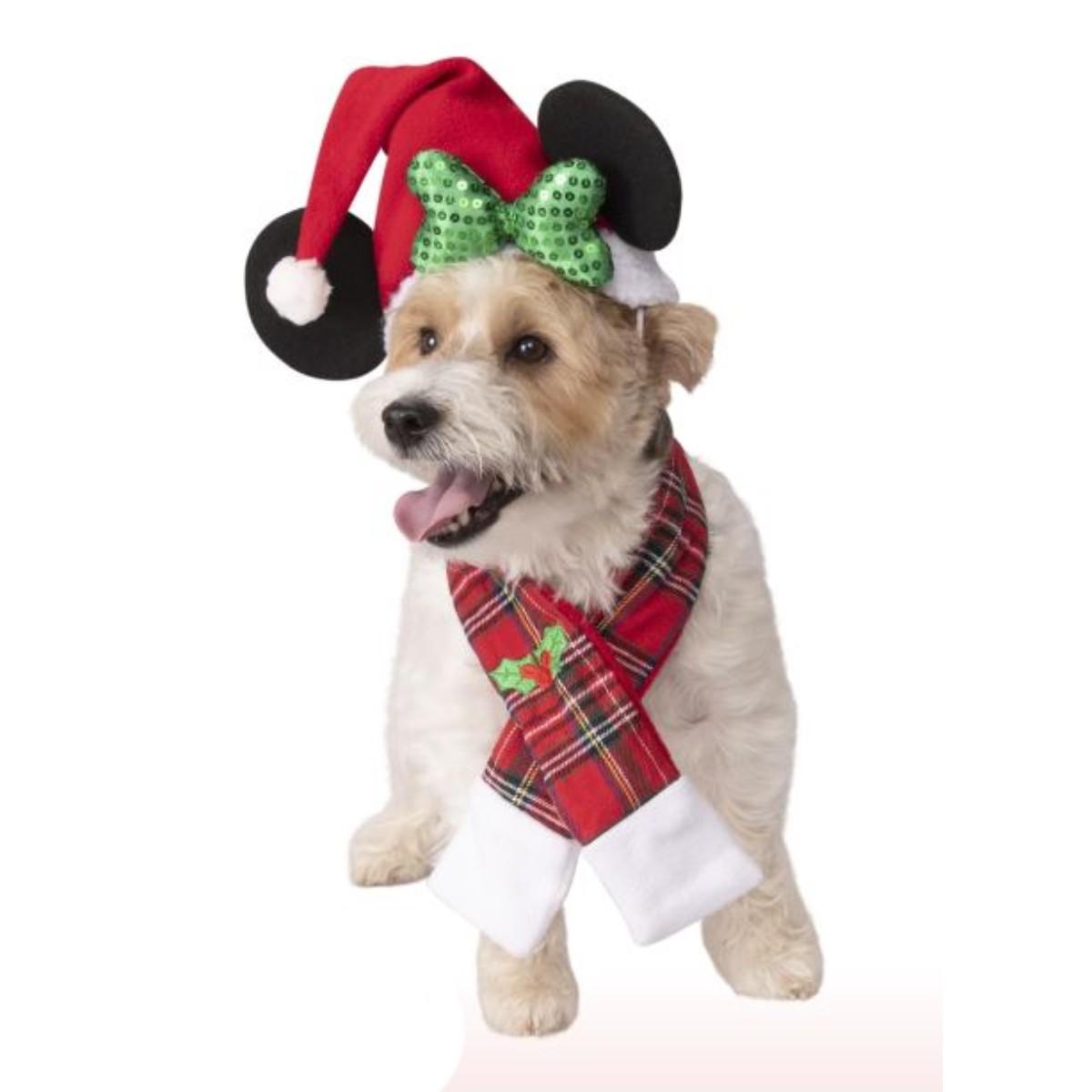 Disney Minnie Mouse Santa Hat Dog Costume by Rubies