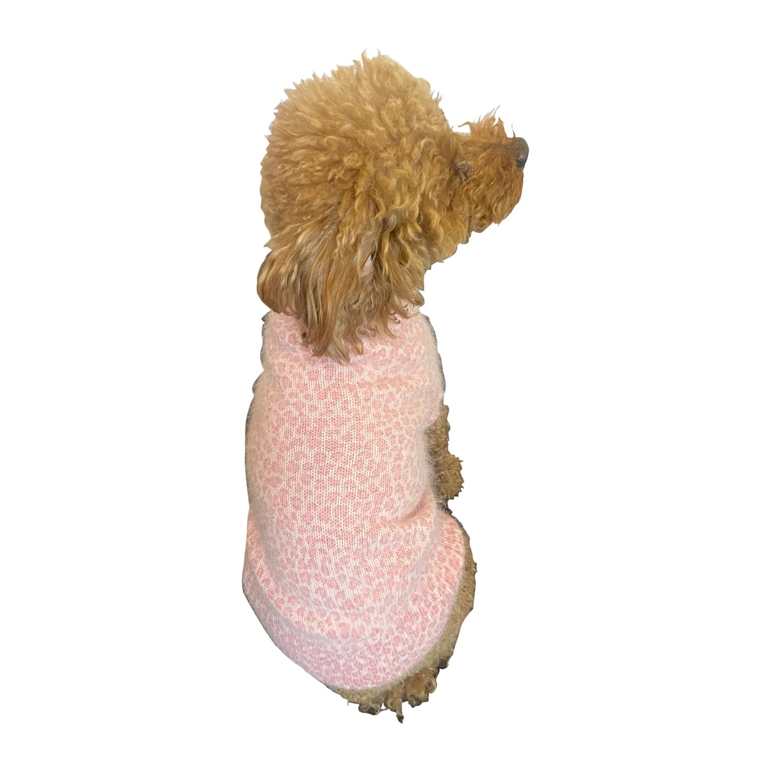 The Dog Squad Baby Cheetah Furry Dog Sweater - Blush