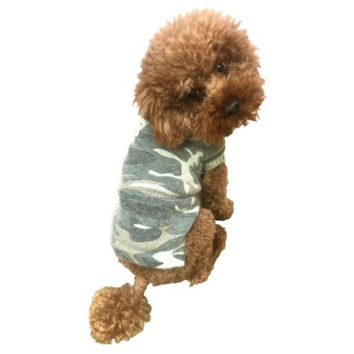 The Dog Squad Camouflage Mockneck Dog Sweater - Olive