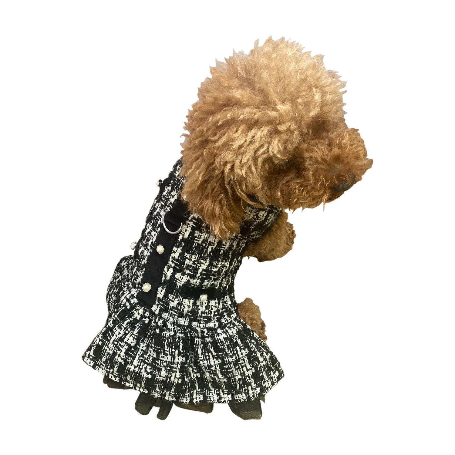 The Dog Squad Chanel Dog Dress - Black Plaid